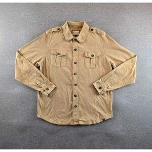 Red Canoe Safari Shirt Mens XL Beige Long‎ Sleeve CPO Twill Button Down Outdoor